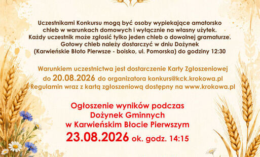 Zdjęcie do Konkurs Najlepszy Chleb Dożynkowy