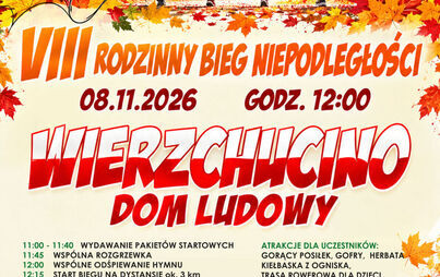 Zdjęcie do VIII Rodzinny Bieg Niepodległości w Wierzchucinie